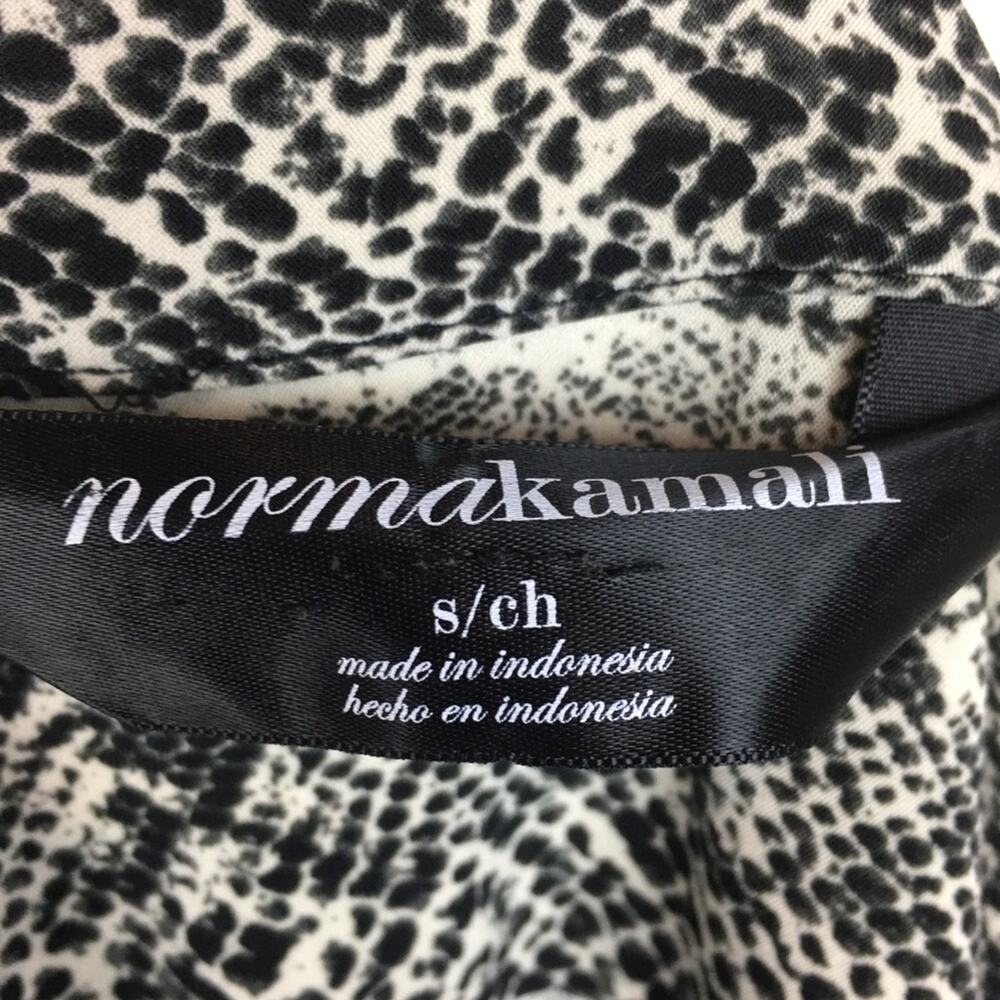 Norma Kamali Black & Off White Snake Print Button Front Long Sleeve Dress Small - Picture 7 of 7